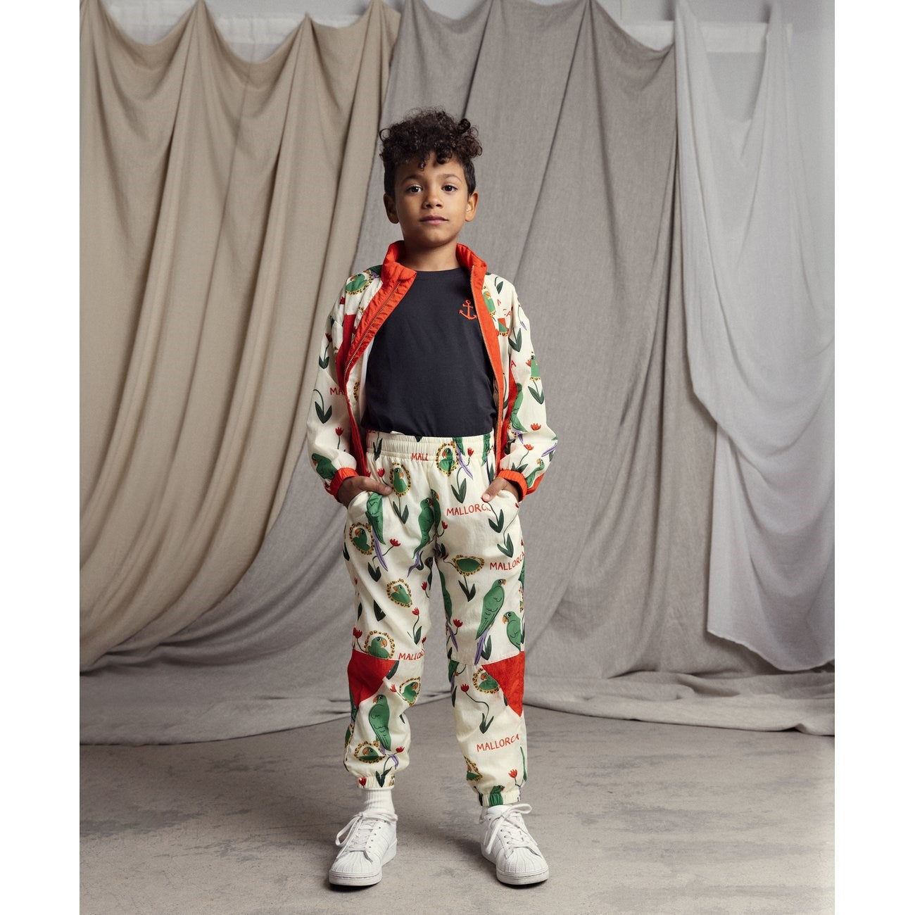 Mini Rodini Multi Parrots AOP Nylon Tracksuit Jacket