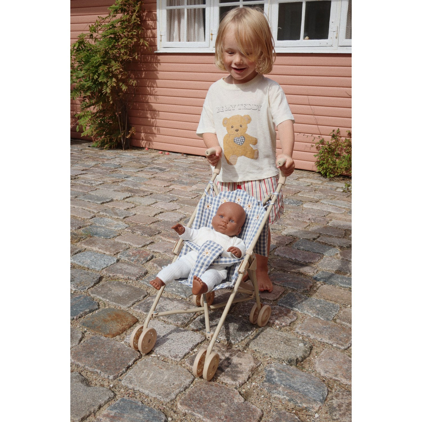 Konges Sløjd Doll Stroller Captains Blue Check