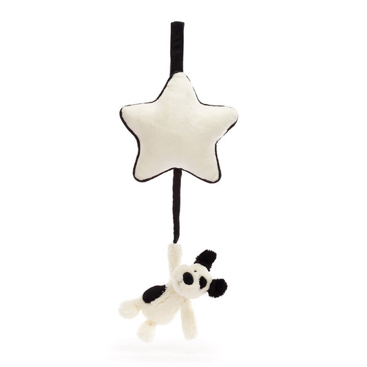 Jellycat Bashful Black & Cream Puppy Musical Pull