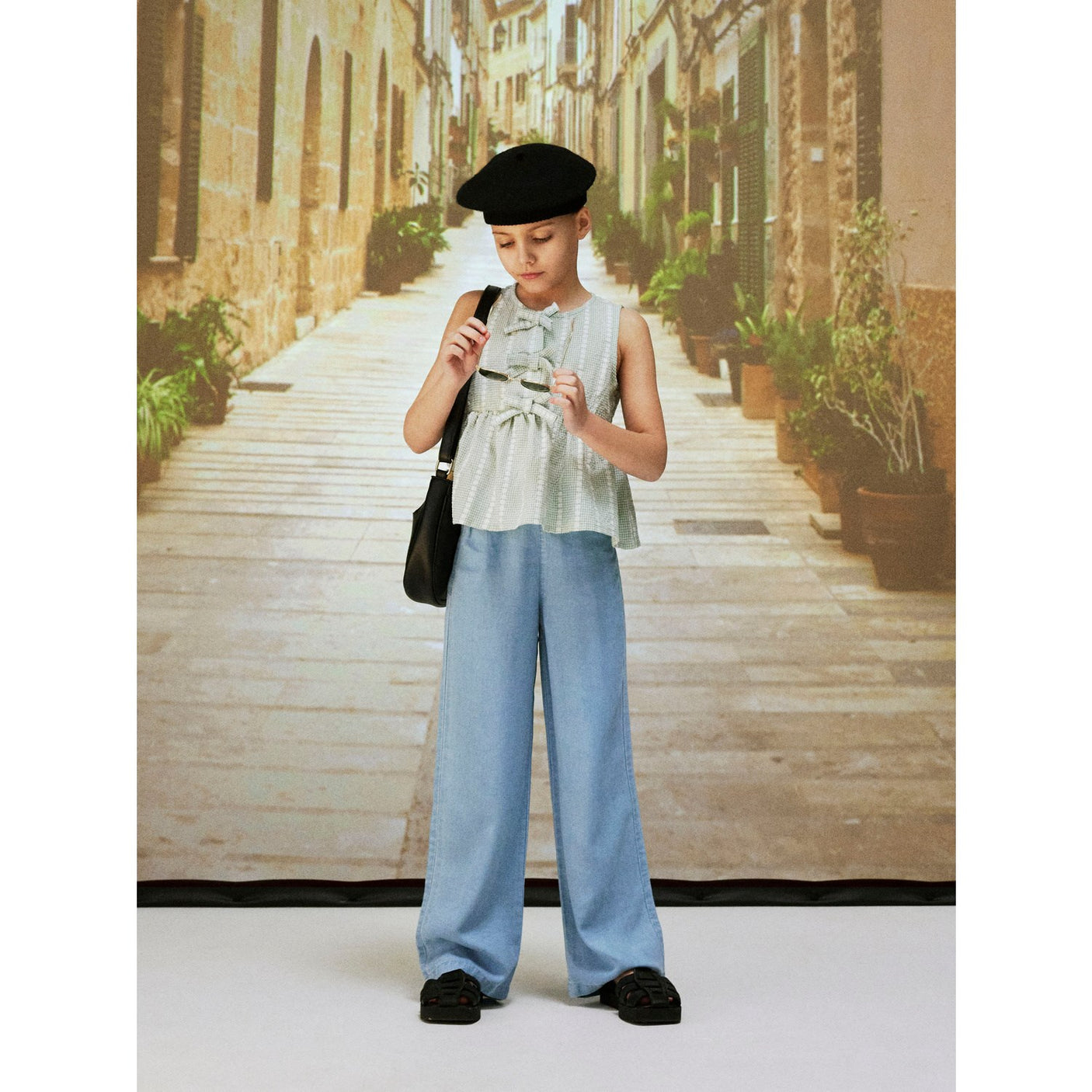 Name It Silt Green Hicheck Blouse