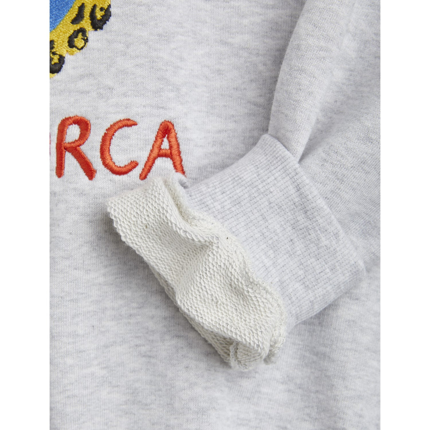 Mini Rodini Grey melange Parrot Embroidery Sweatshirt
