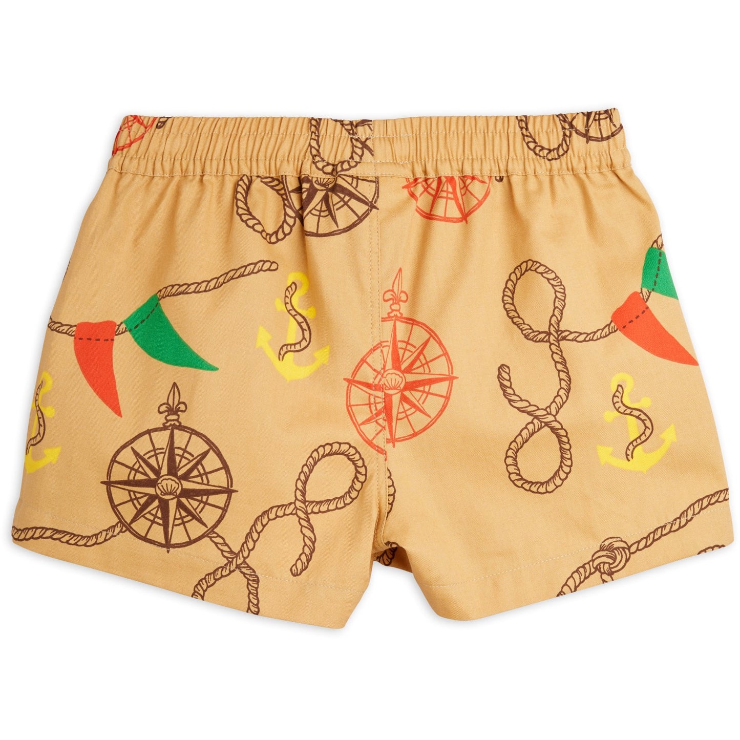 Mini Rodini Beige Nautical AOP Woven Shorts