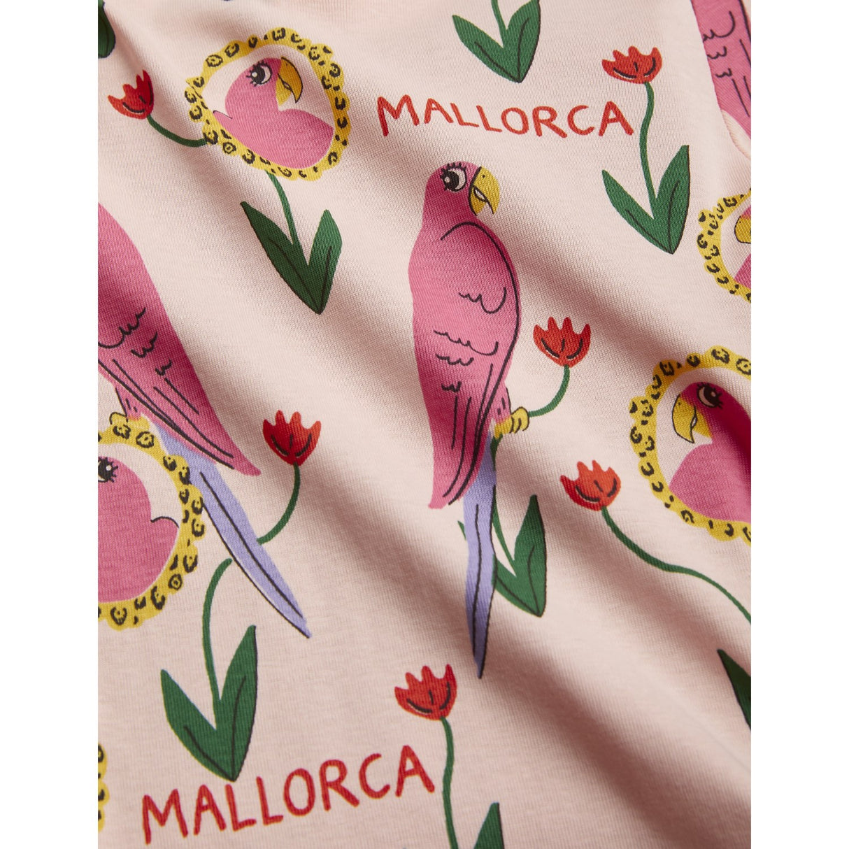 Mini Rodini Pink Parrots AOP Shorts