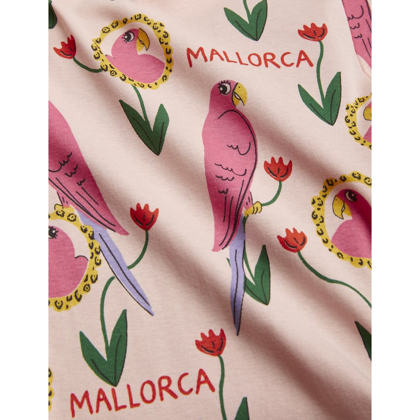 Mini Rodini Pink Parrots AOP Shorts