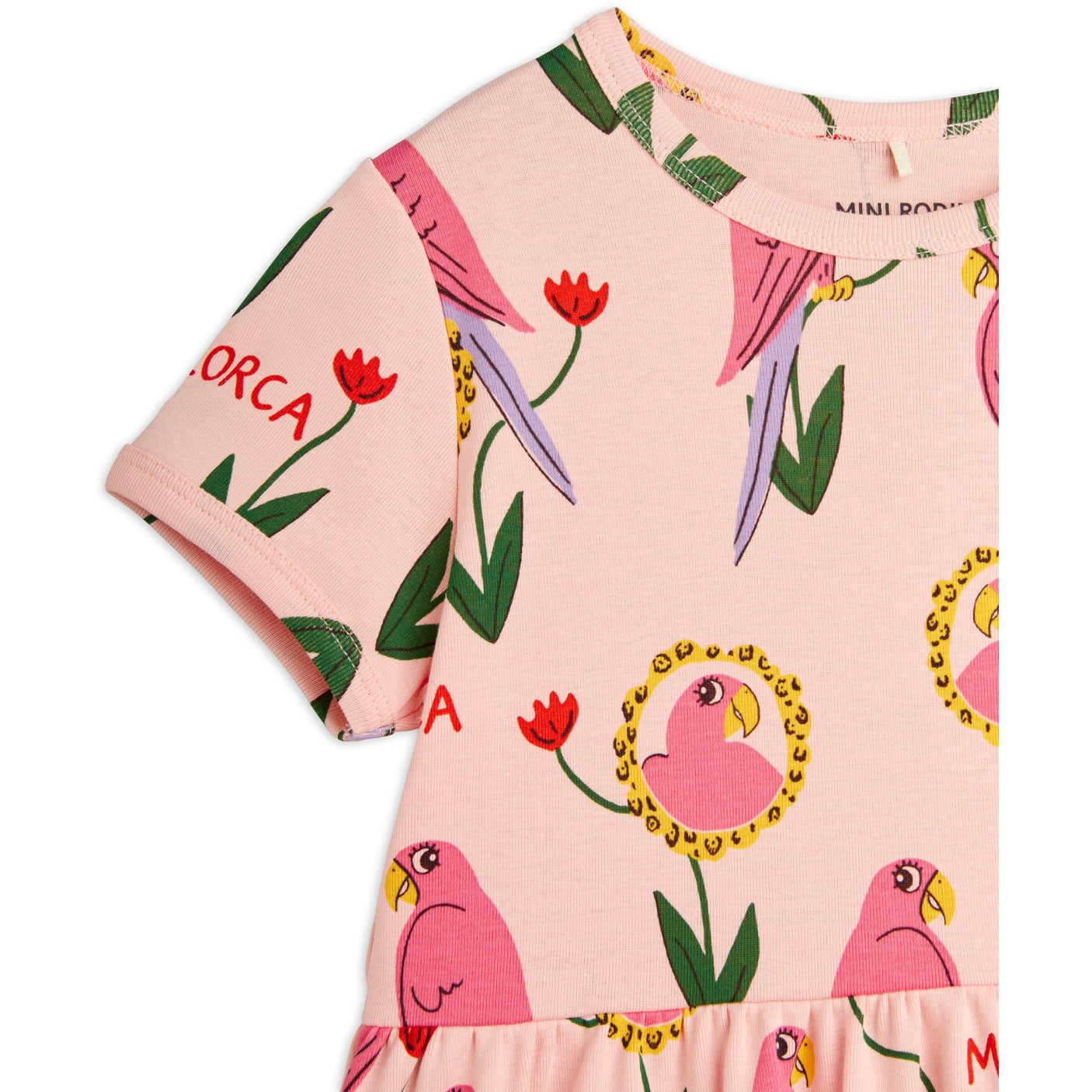Mini Rodini Pink Parrots AOP Dress