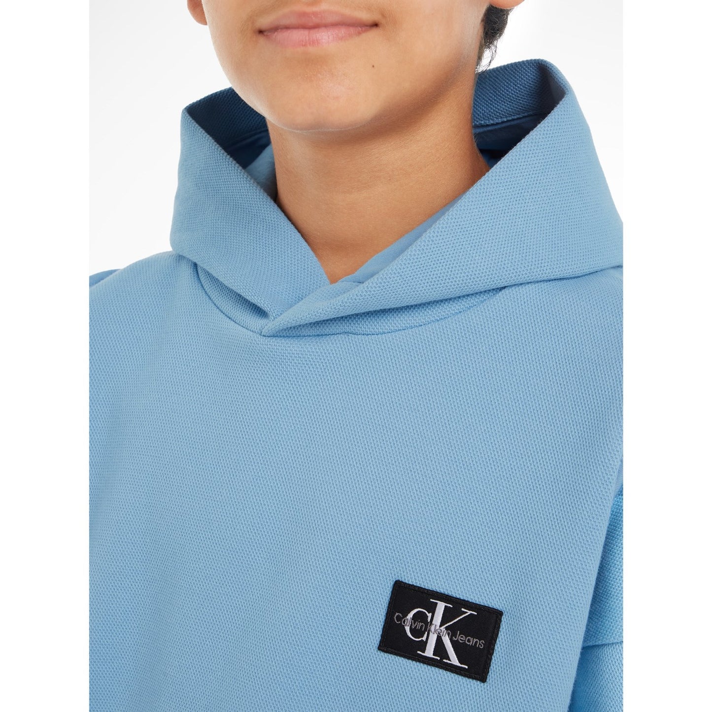 Calvin Klein Pique Modern Comfort Hoodie Dusk Blue