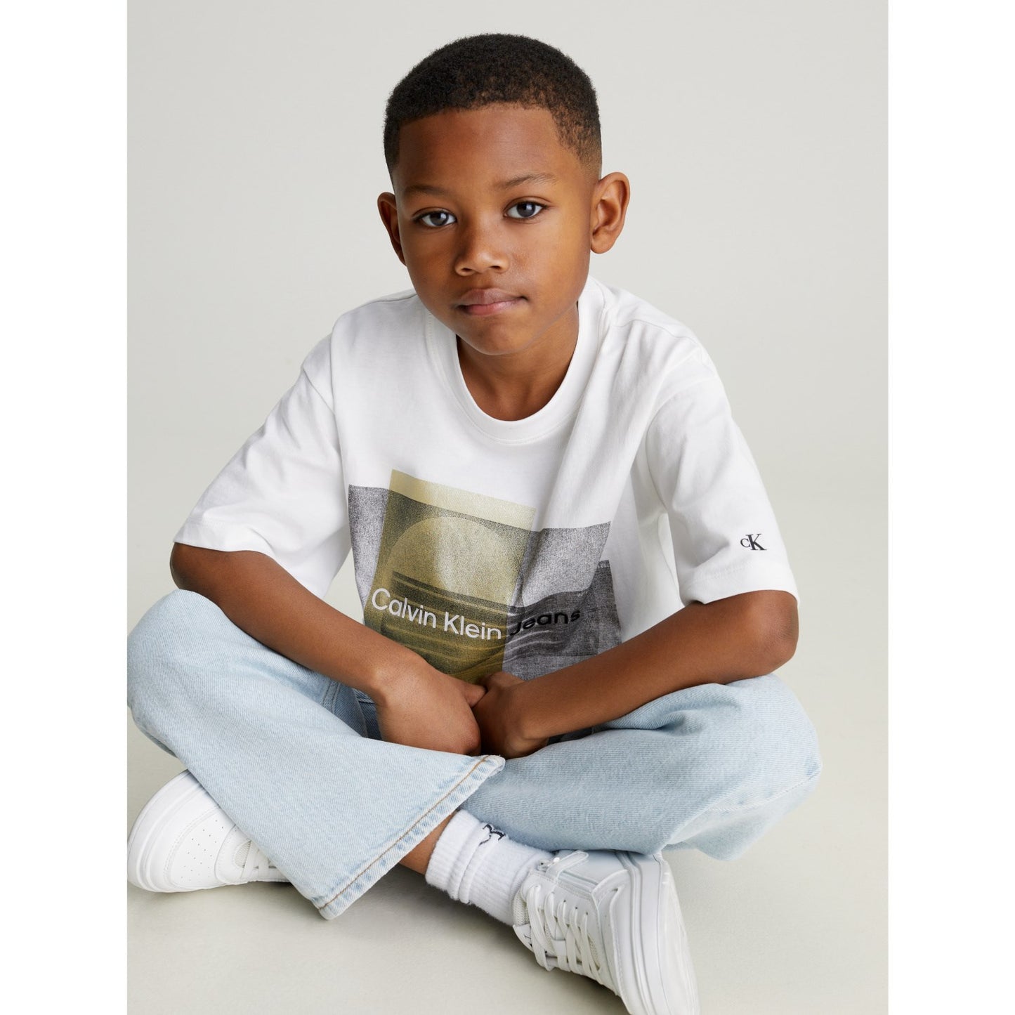 Calvin Klein Layered Graphic Relaxed T-Shirt Bright White