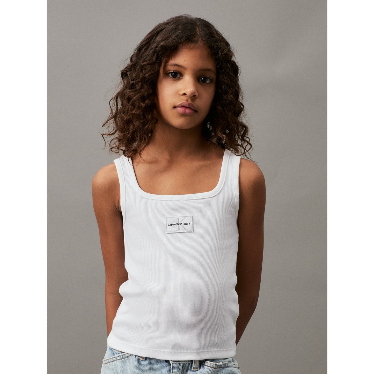 Calvin Klein Rib Badge Tank Top Bright White