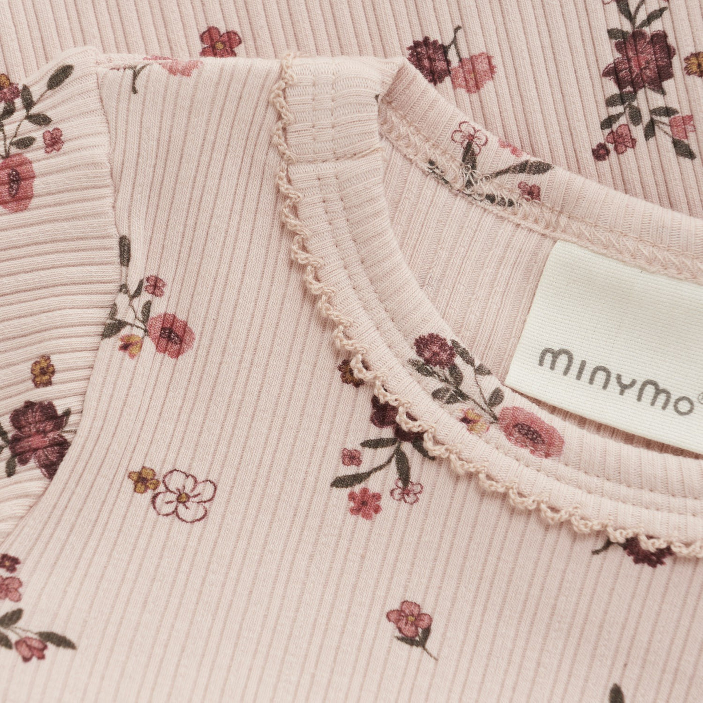 Minymo Sepia Rose Body AOP Rib