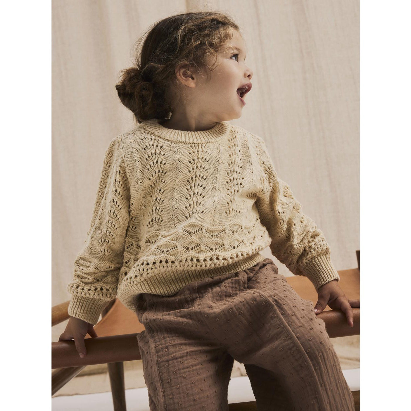 Lil'Atelier Bleached Sand Lale Knit Blouse
