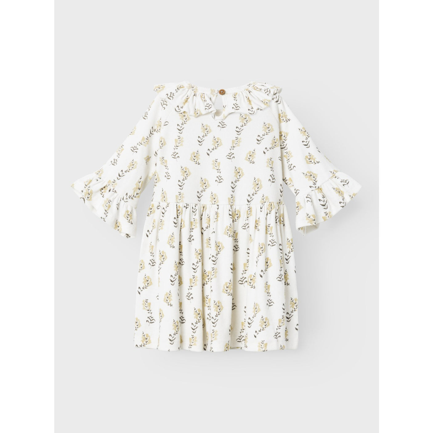 Lil'Atelier Coconut Milk Yellow Flower Gavo 3/4 Loose Dress