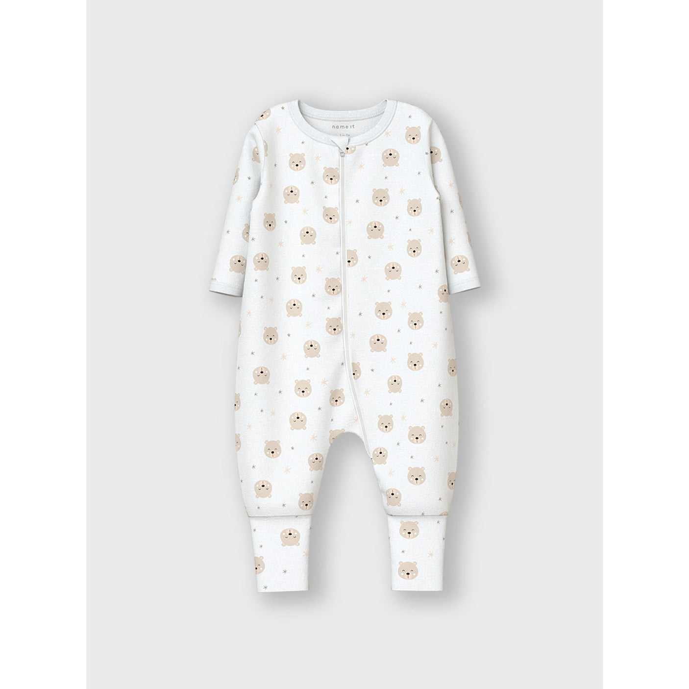 Name It Oxford Tan Nightsuit 2-pack Zip Oxford Bear Noos