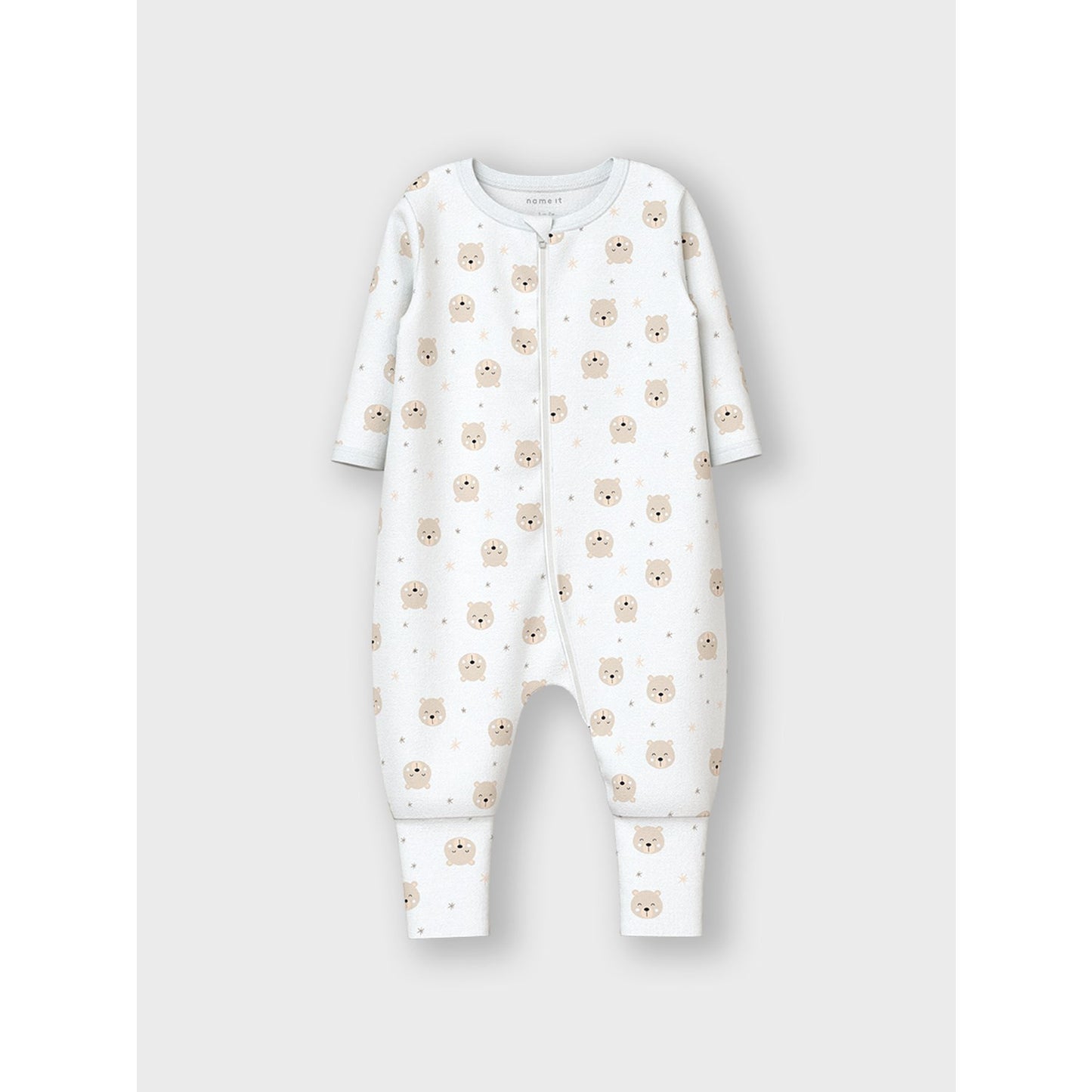 Name It Oxford Tan Nightsuit 2-pack Zip Oxford Bear Noos