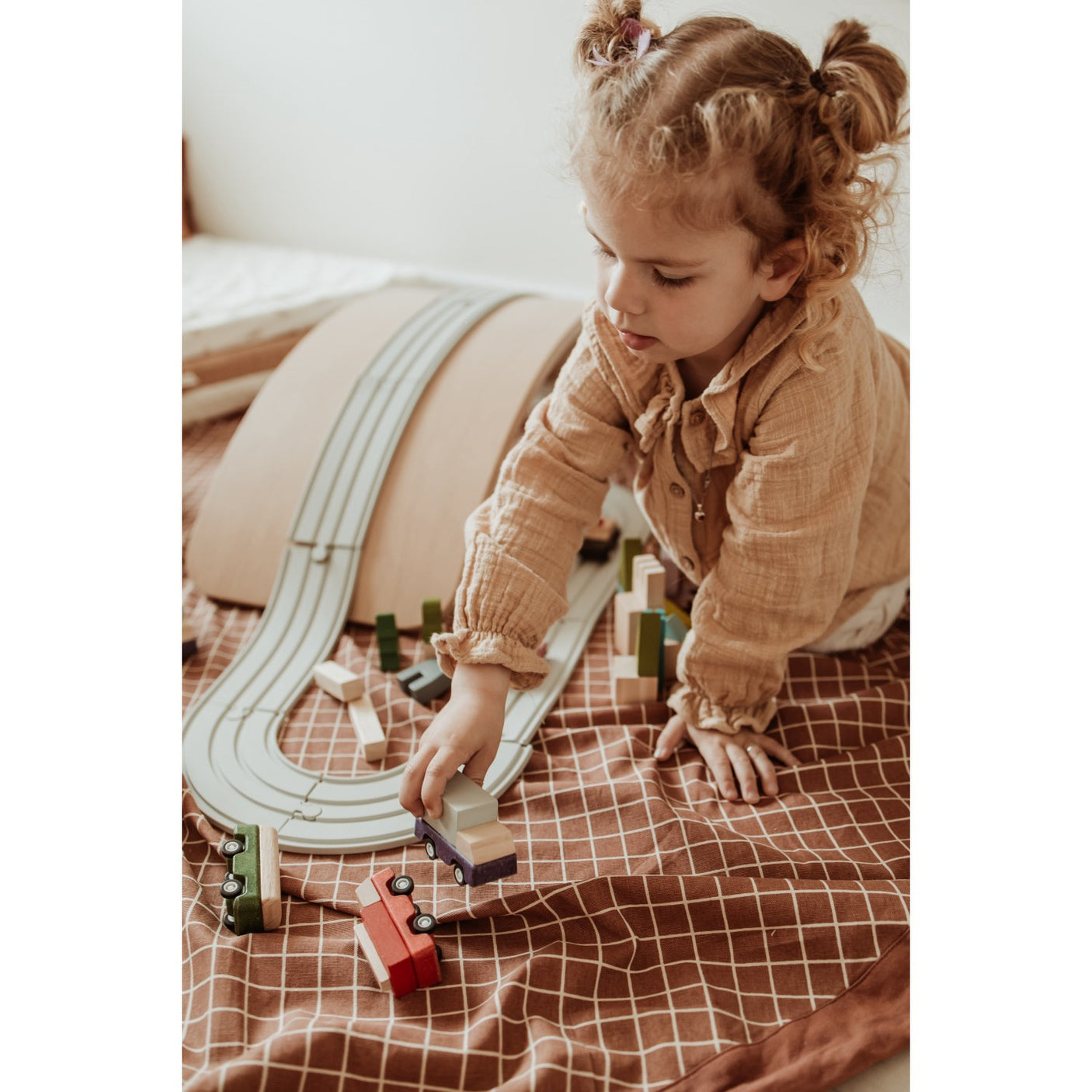 Play&Go Organic Grid Brown 2-in-1 Playmat