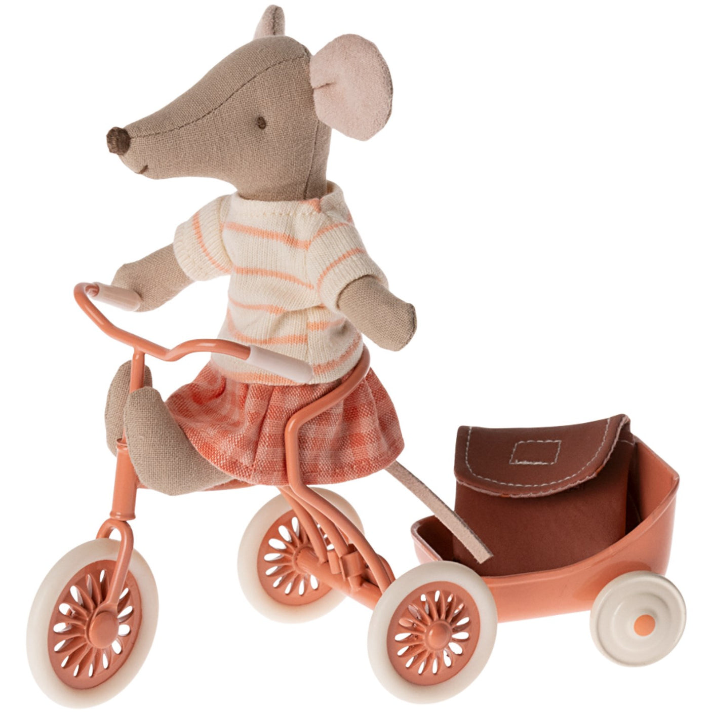 Maileg Bicycle Mouse, Big Sister - Coral