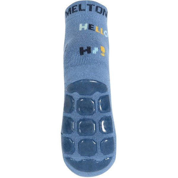 MELTON Leopard Anti-Slip Socks Denim Blue