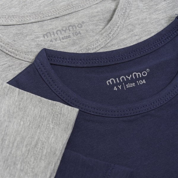 Minymo Dark Navy T-shirts Basis 32 2-pack