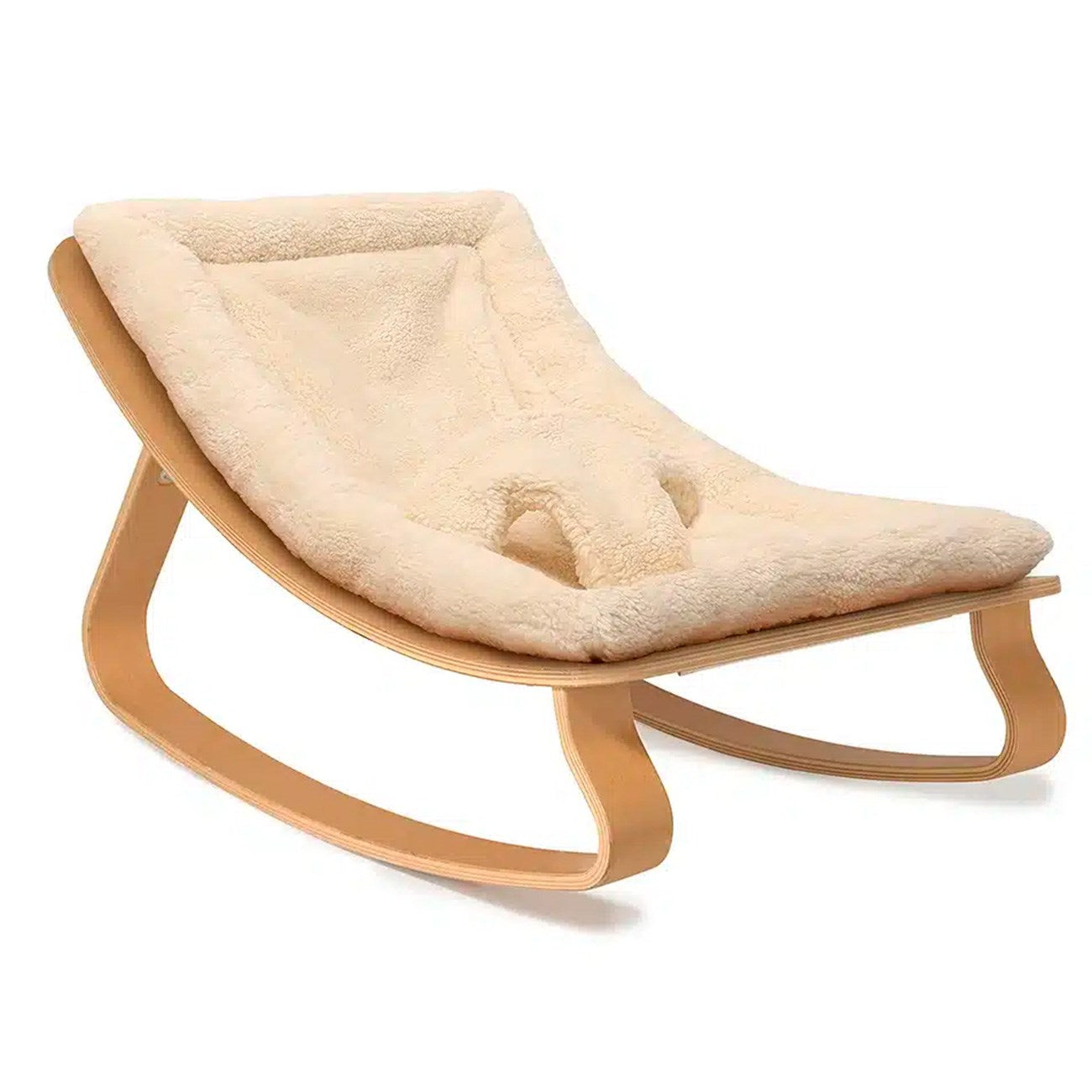 Charlie Crane Levo Baby Bouncer Beech Fur Milk