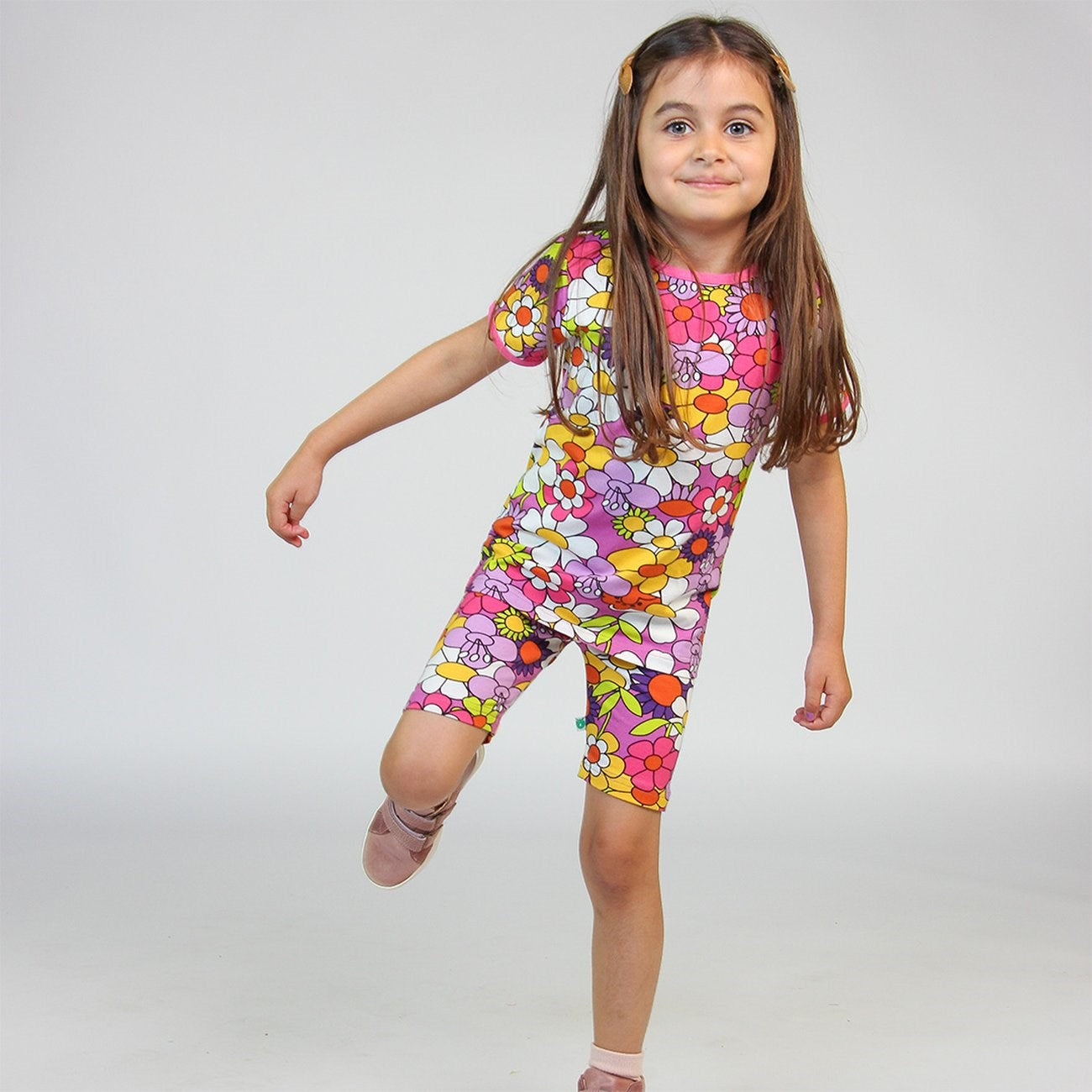 Småfolk Spring Pink Cycling Shorts With Flowers