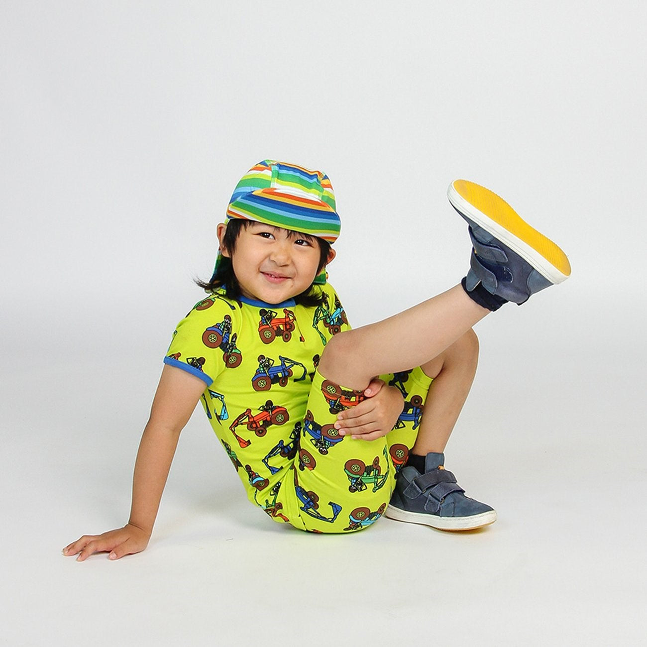 Småfolk Bright Green Cycling Shorts With Tractors