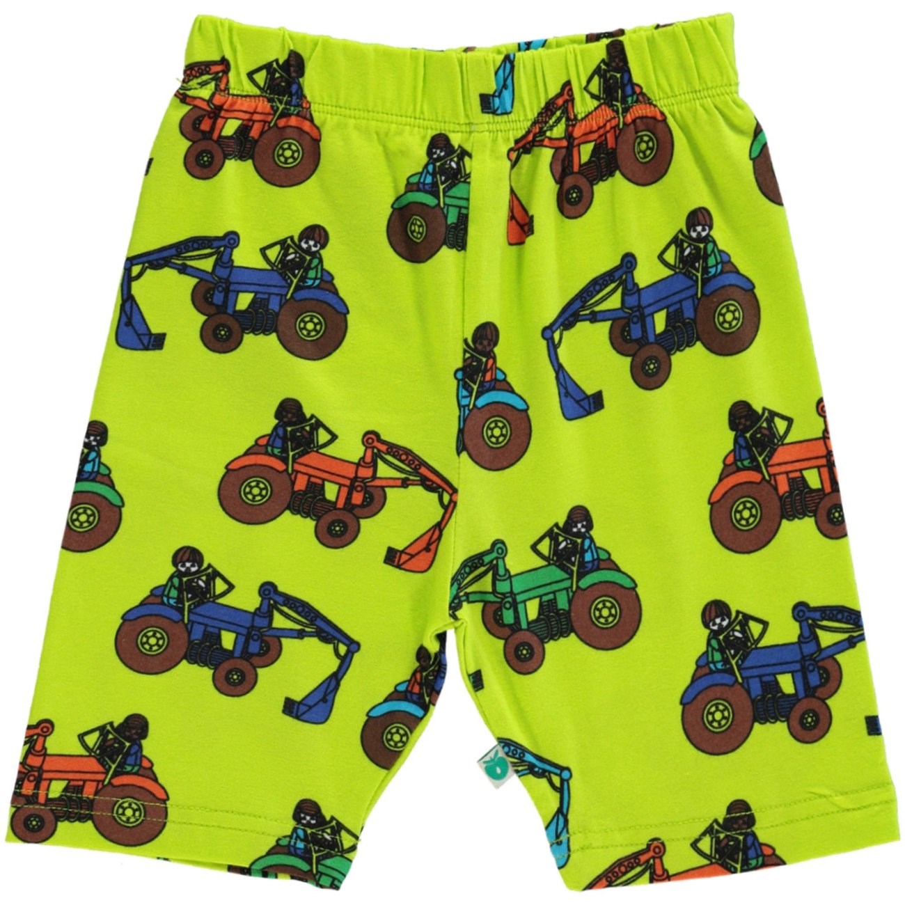 Småfolk Bright Green Cycling Shorts With Tractors