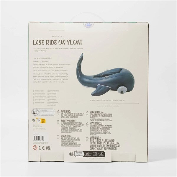 SunnyLife Luxe Ride-On Moby Dick Navy