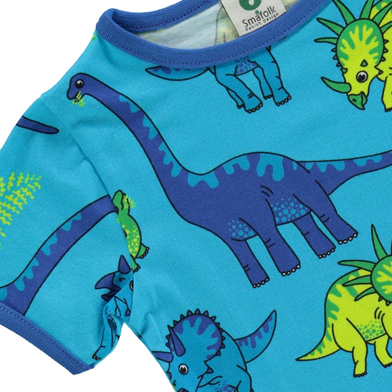 Småfolk Blue Atoll T-Shirt With Dinosaur