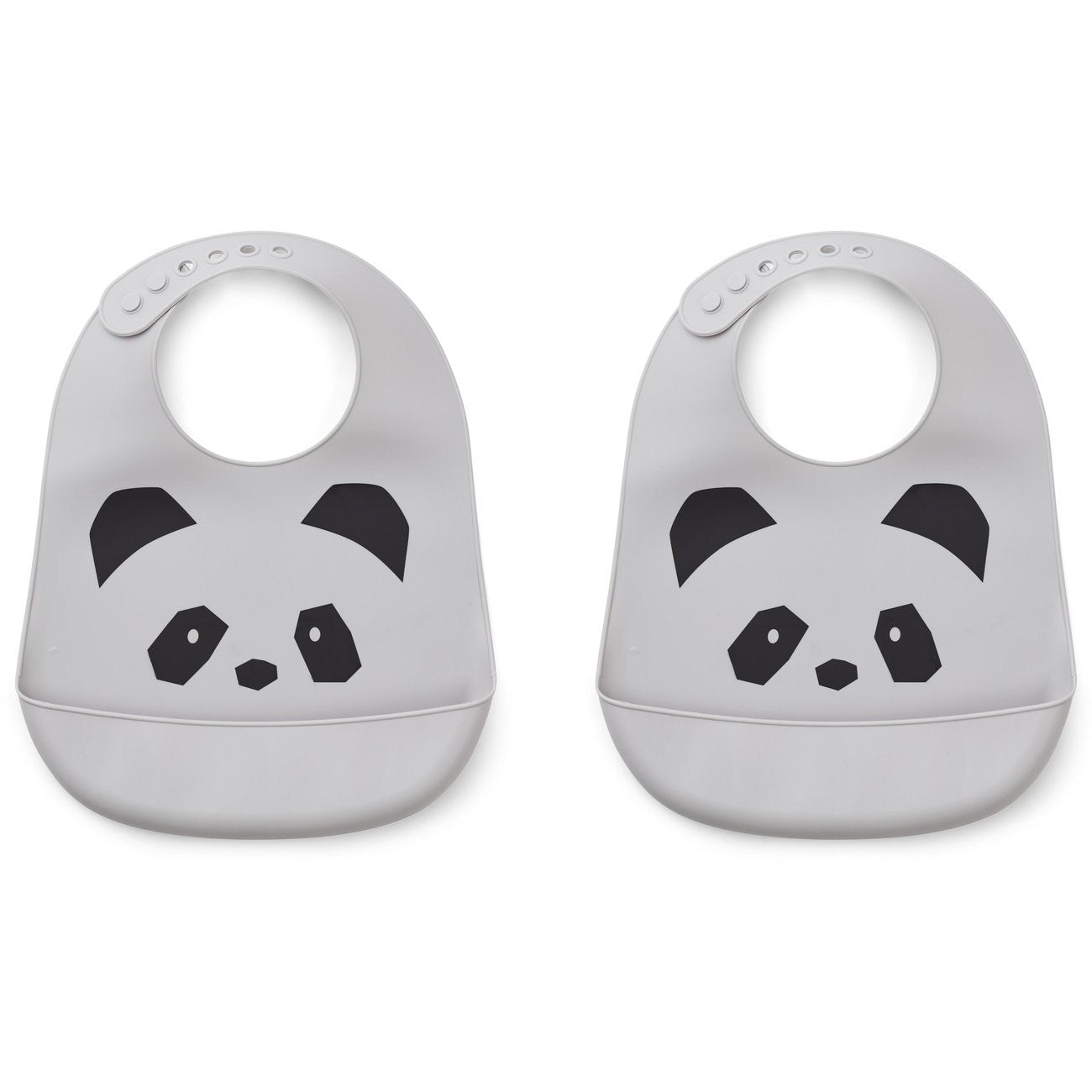 LieWood Panda Dumbo Grey Tilda Silicone Bib 2-Pack