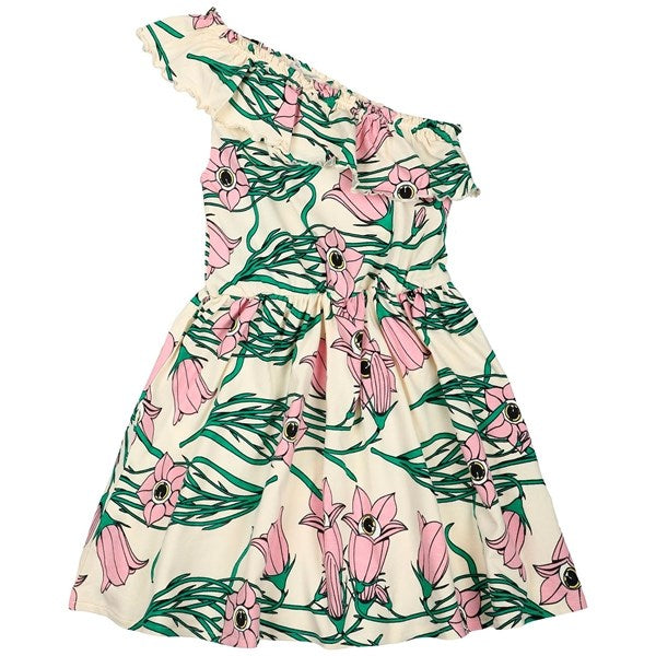 The New White Swan Campanula Flower AOP Kylie Dress