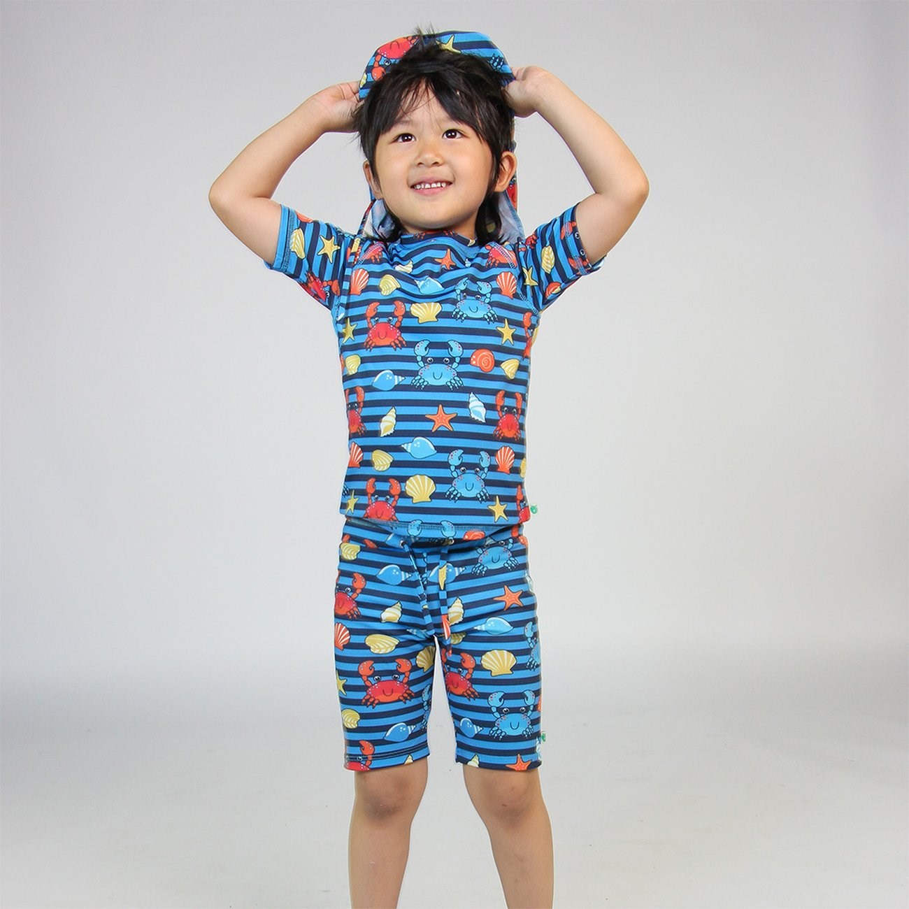 Småfolk Brilliant Blue UV50 Swimpants With Crabs