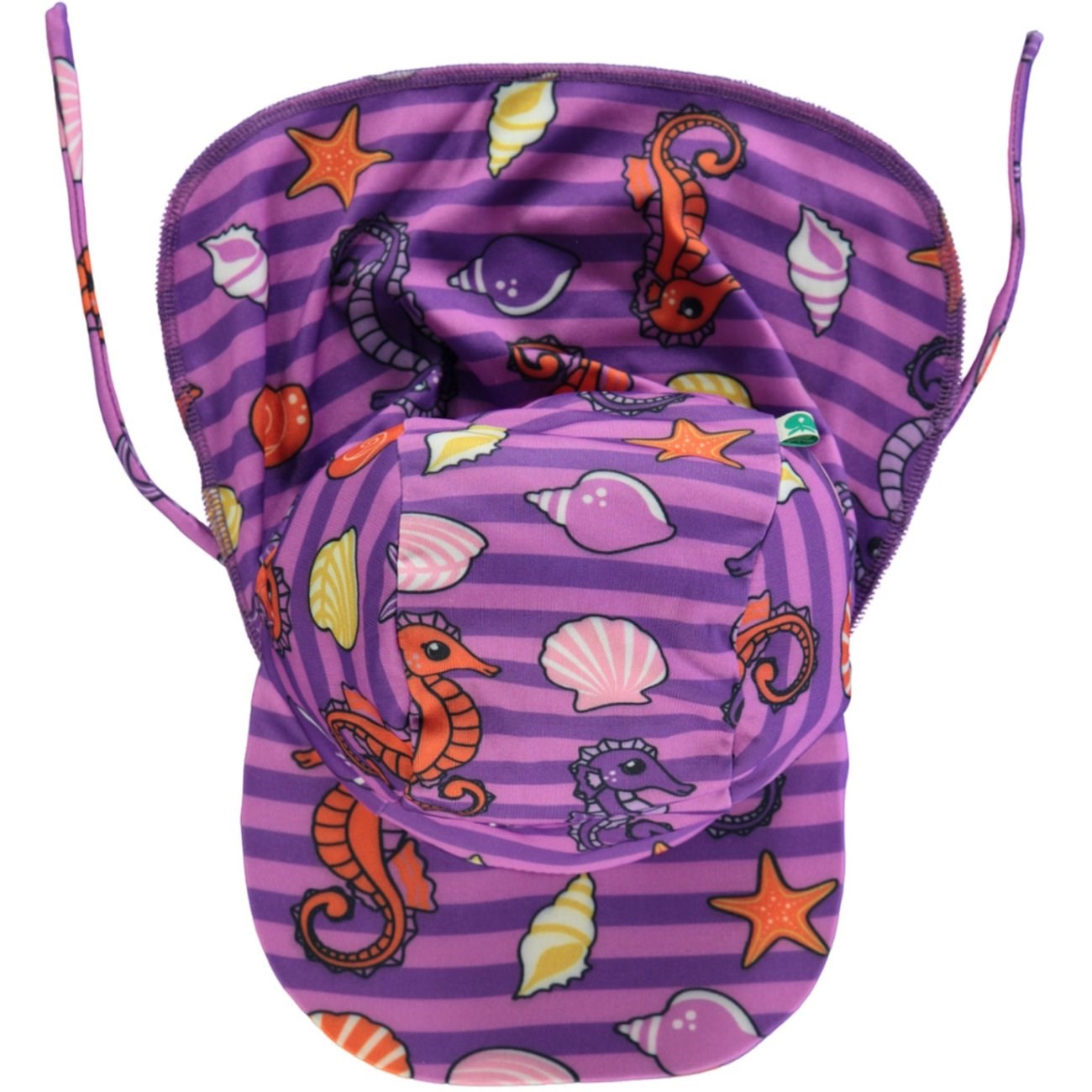 Småfolk Spring Pink UV50 Sun Hat With Seahorses