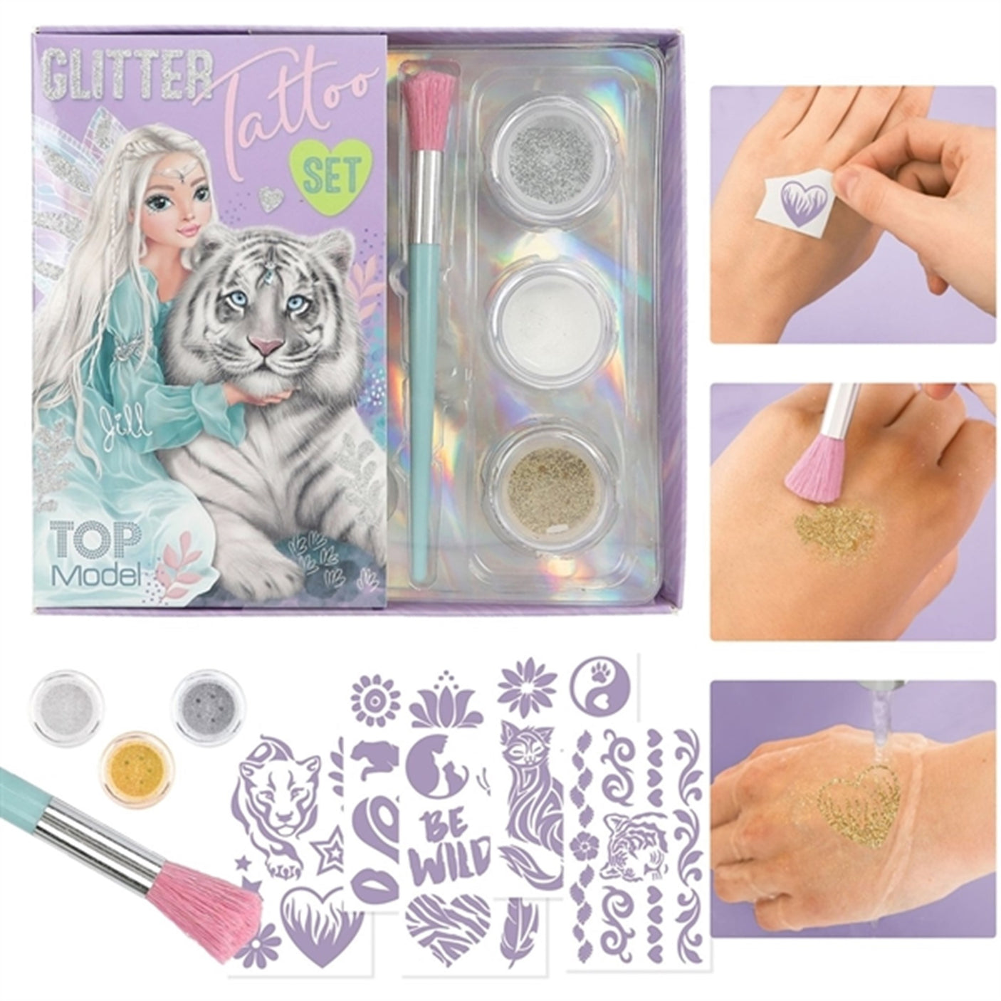 TOPModel Glitter Tattoo Set Fantasy Tiger
