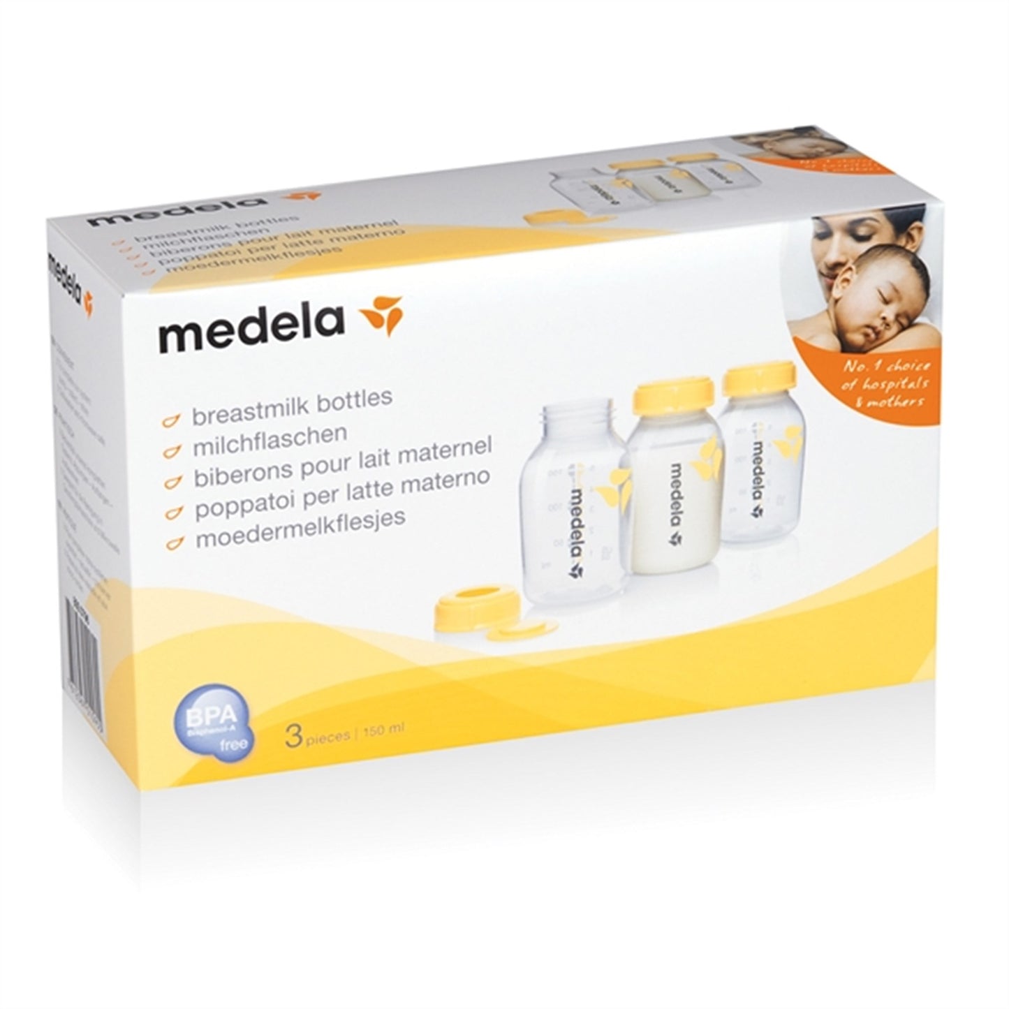 medela Bottles For Breast Milk 150 ml, 3-pack