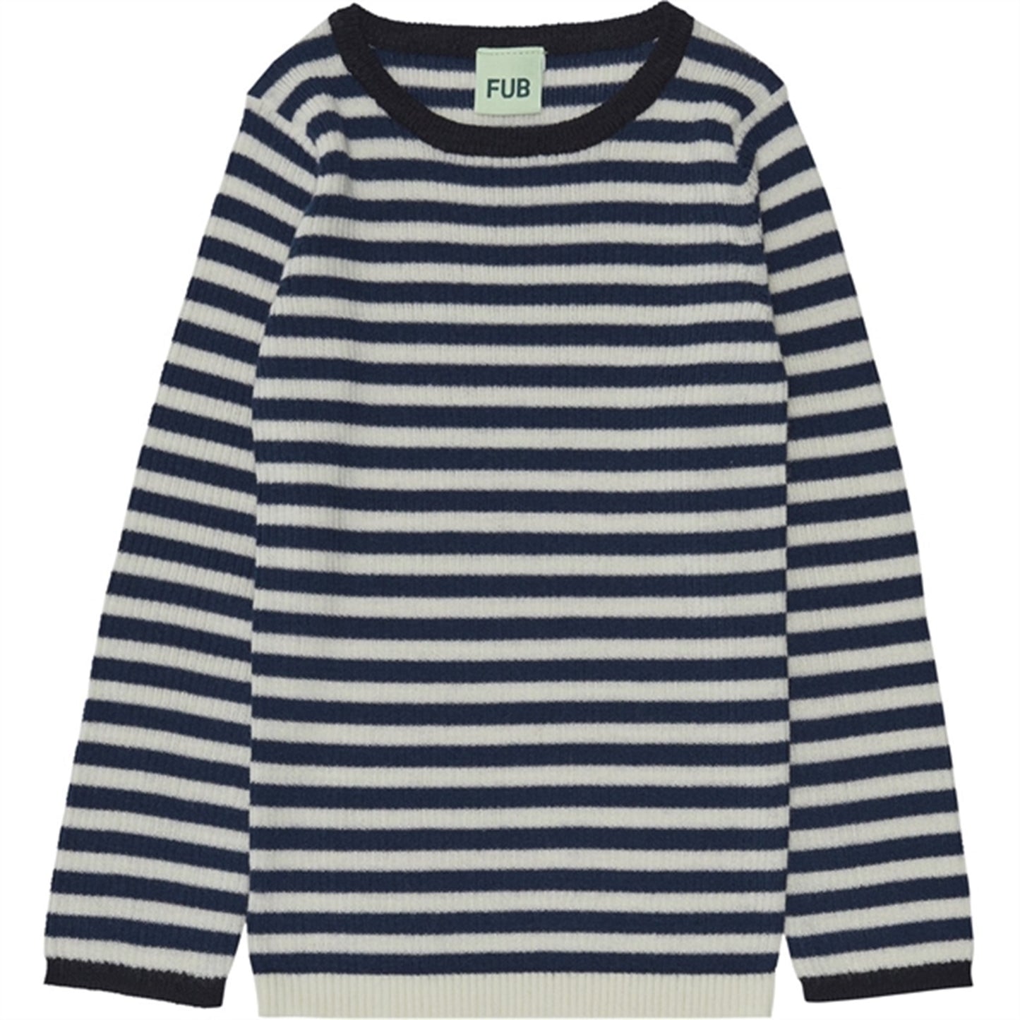 FUB Rib Blouse Ecru/Royal Blue