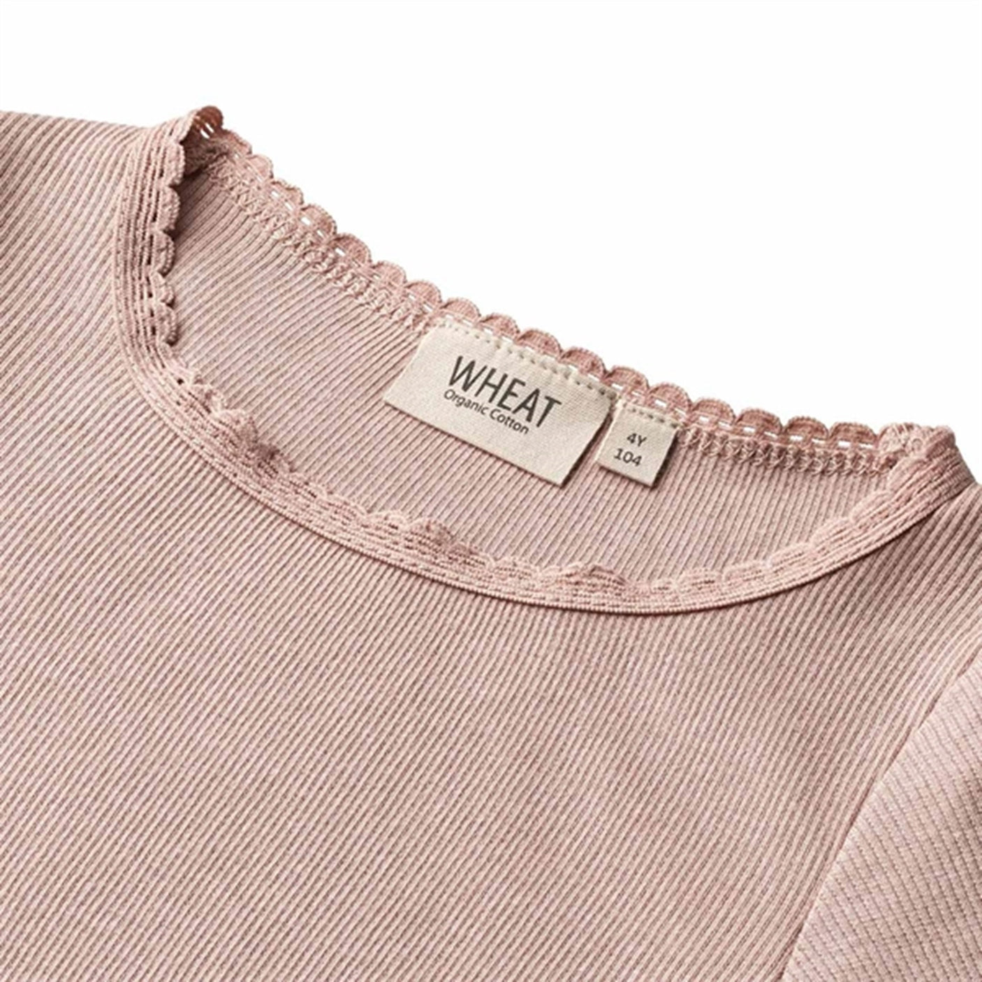 Wheat Rose Melange Rib Blouse Lace