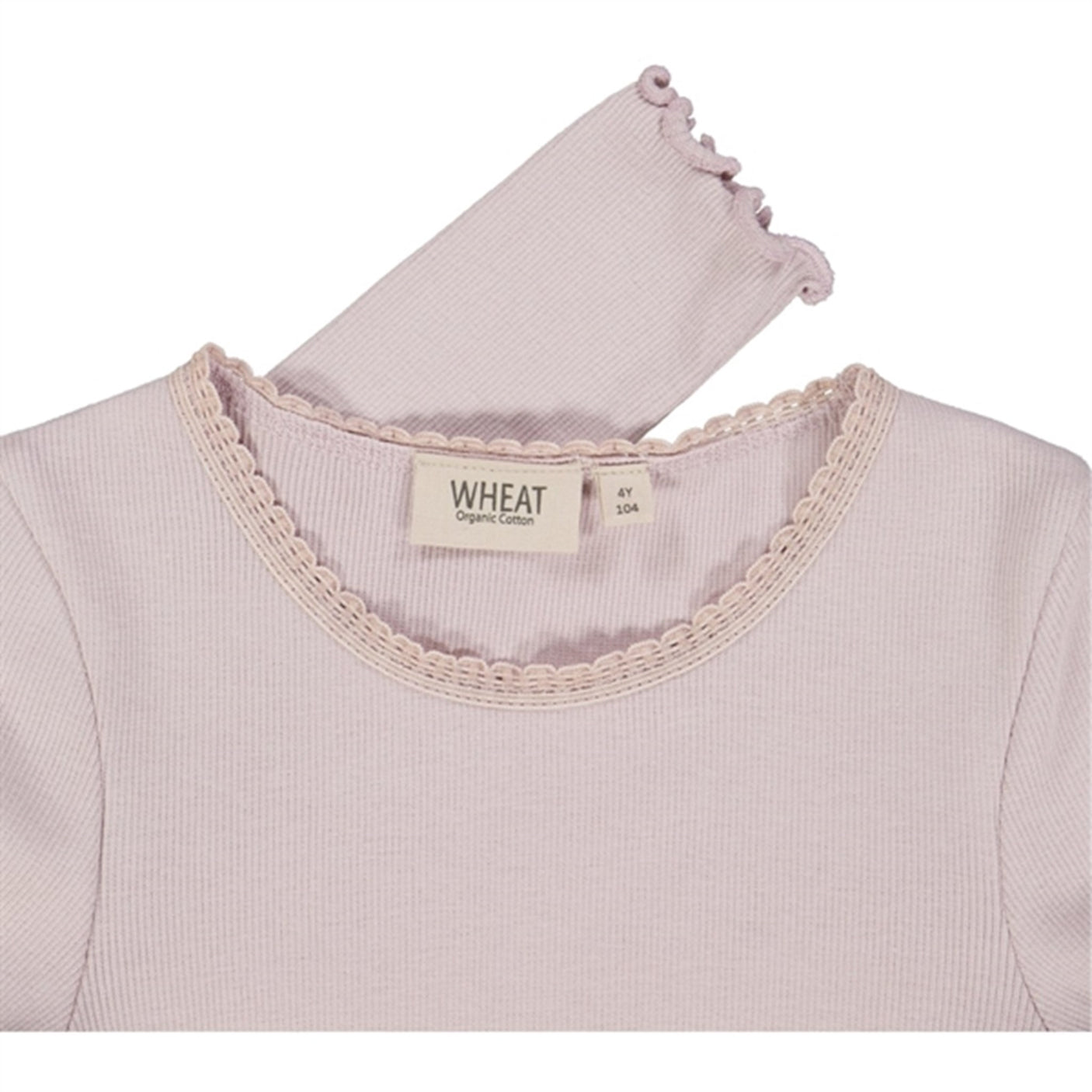 Wheat Soft Lilac Rib Lace Blouse