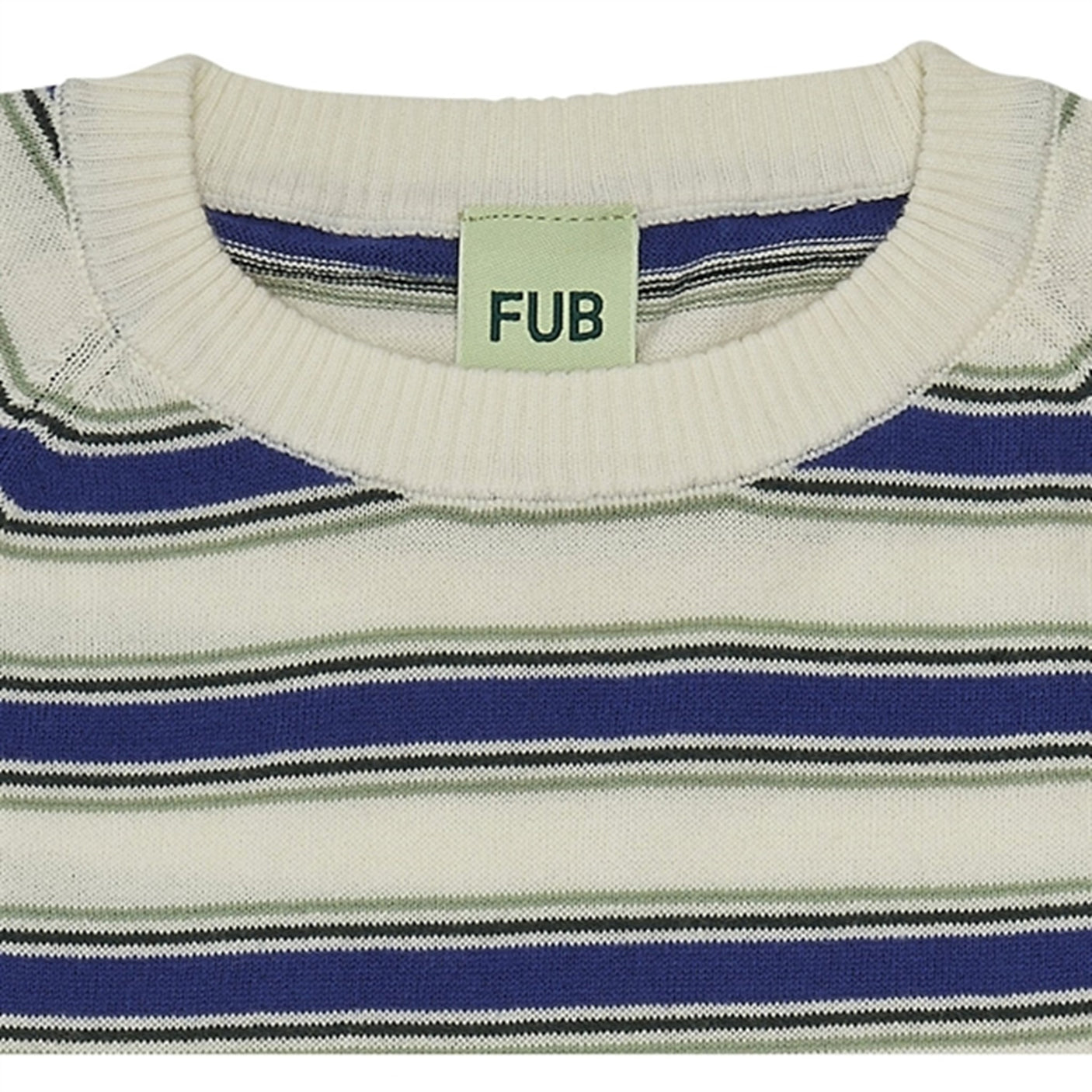 FUB Multi Striped T-Shirt Ecru/Cobolt