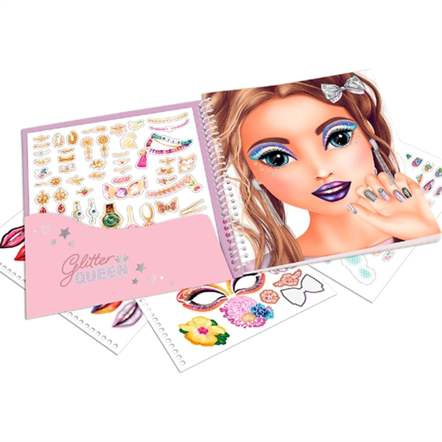 TOPModel Dress Me Up Face Sticker Book Glitter Queen