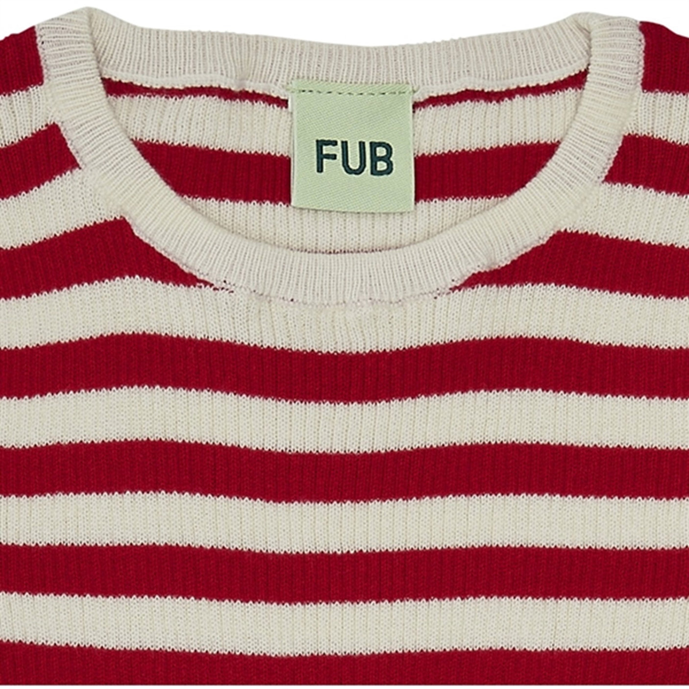 FUB Rib T-Shirt Ecru/Bright Red