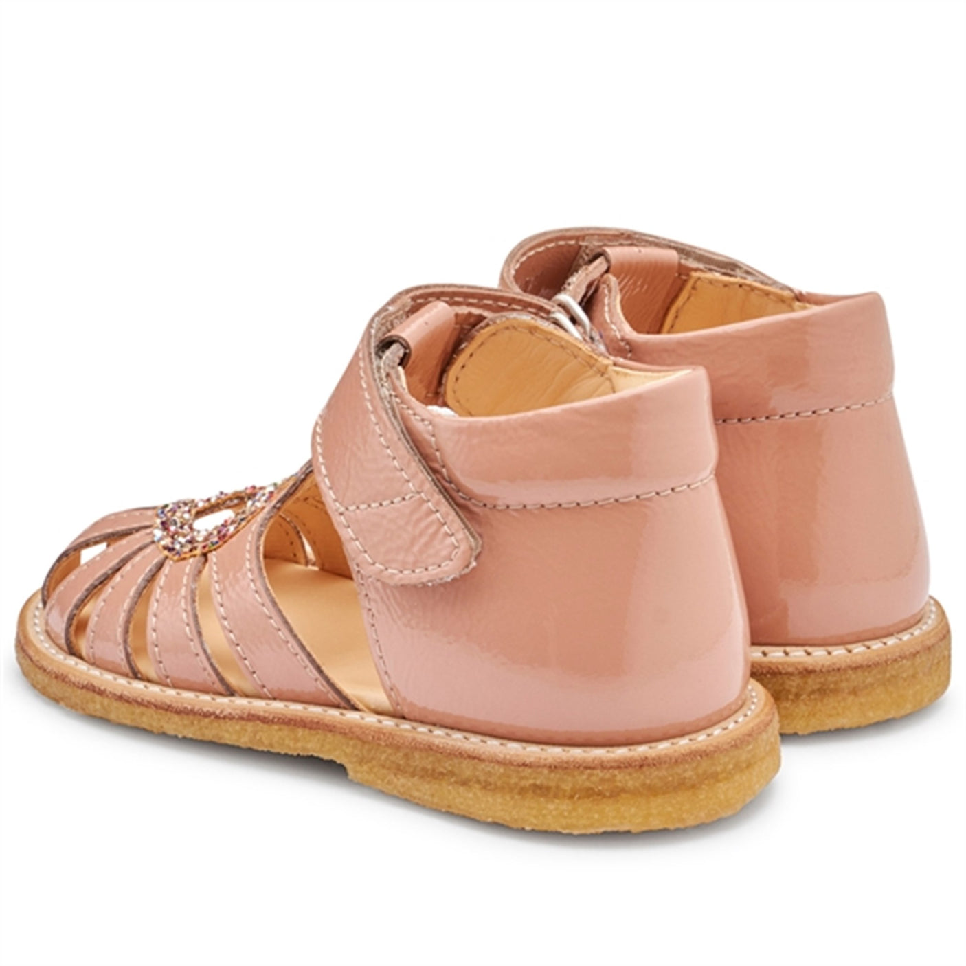 Angulus Starter Sandal W. Velcro Dark Peach/Multi Glitter