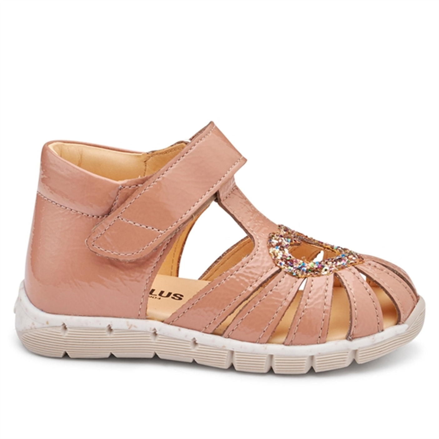 Angulus Starter Sandal W. Velcro Dark Peach/Multi Glitter