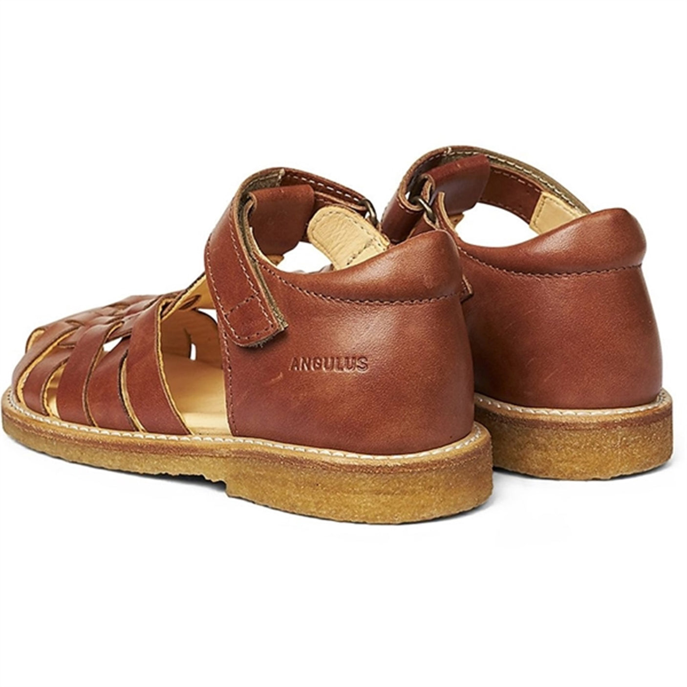 Angulus Sandal W. Braid And Velcro Tan