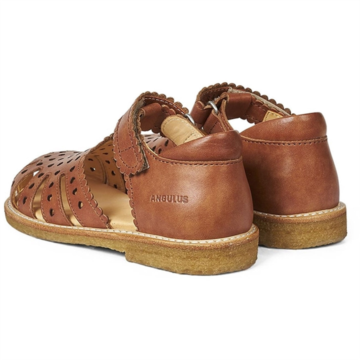 Angulus Sandal W. Velcro And Hearts Tan 3