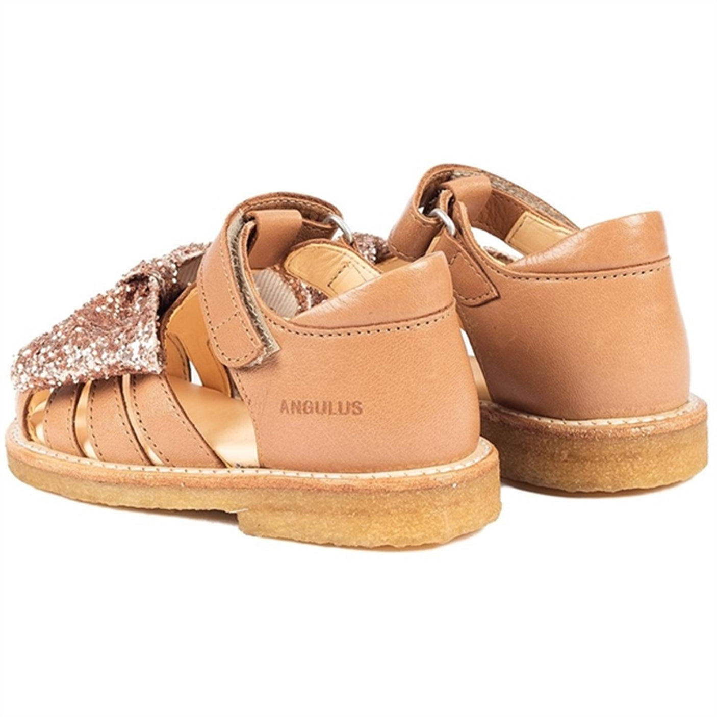 Angulus Starter Sandals Almond/Maple Glitter