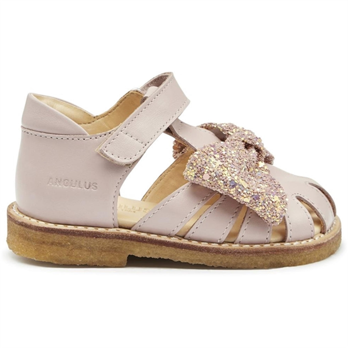 Angulus Starter Sandals Pale Rose/Rose Glitter