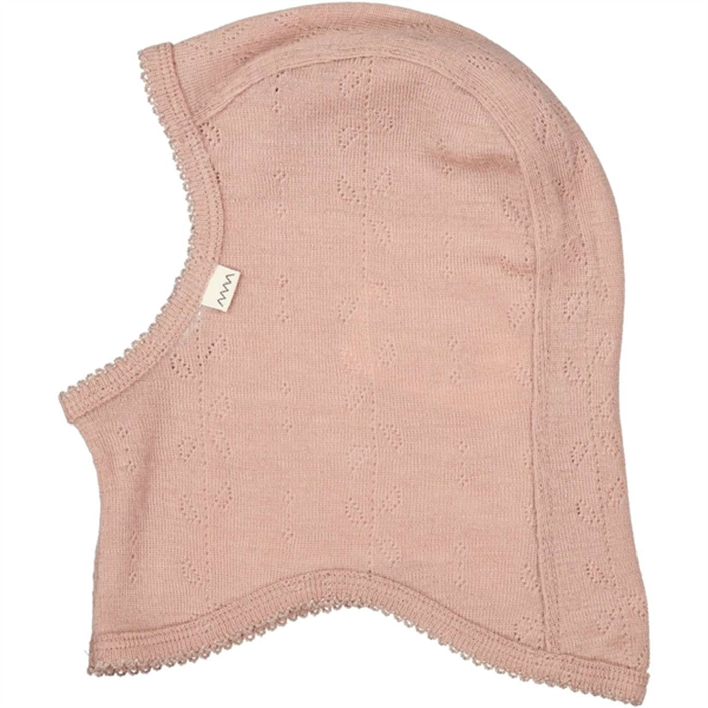 MarMar Wool Pointelle Burnt Rose Balaclava Hat