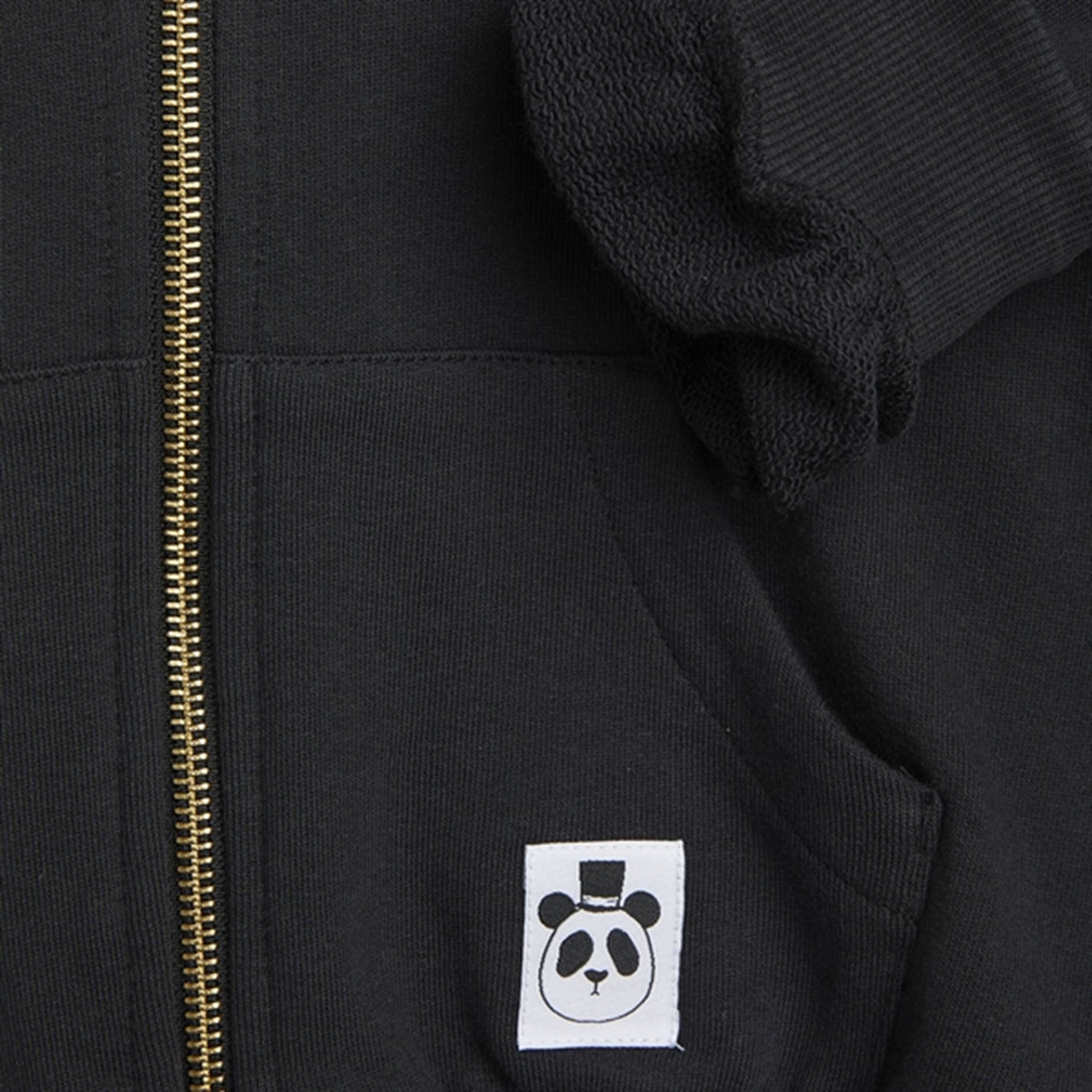 Mini Rodini Basic Solid Zip Hoodie Black