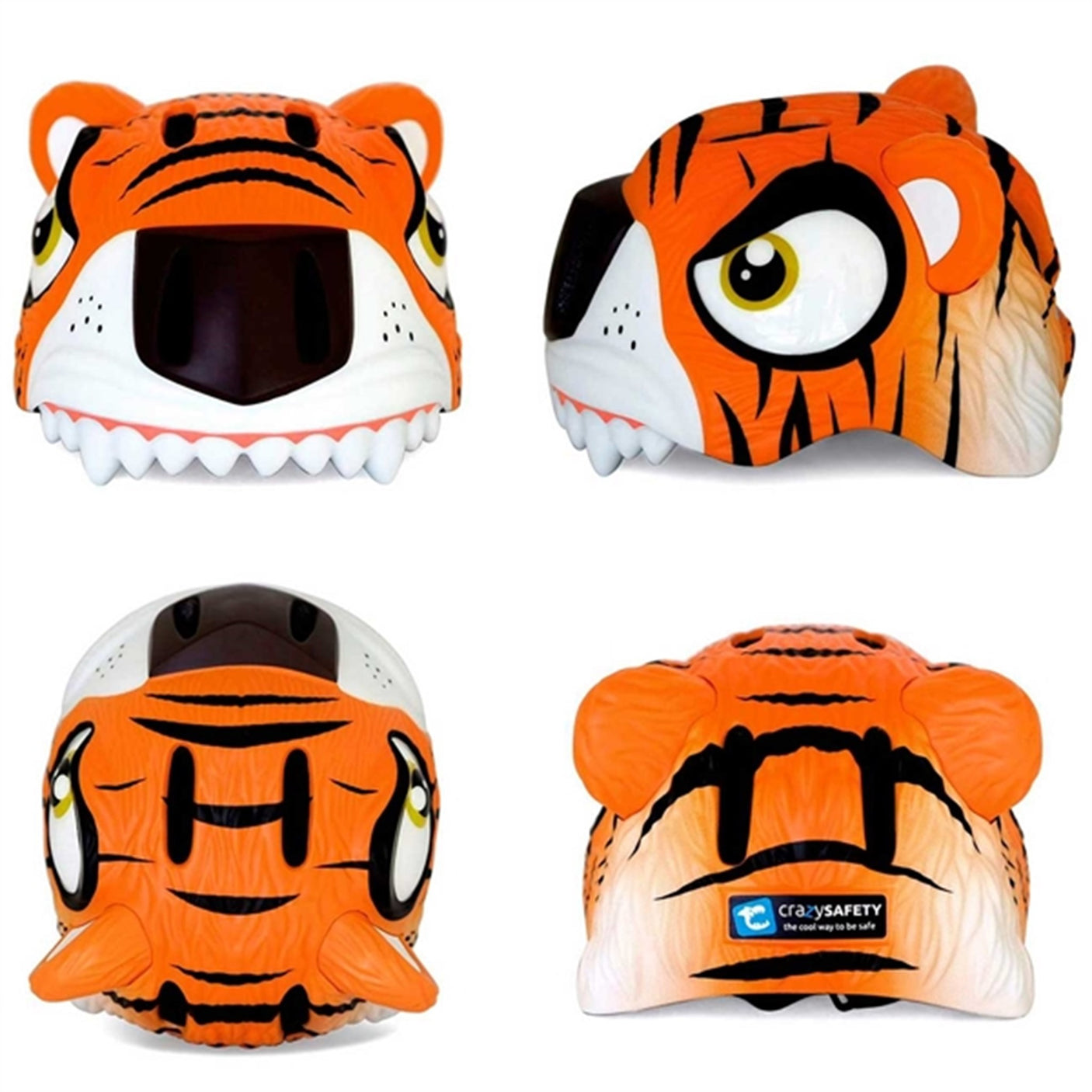 Crazy Safety Tiger Bicycle Helmet Orange