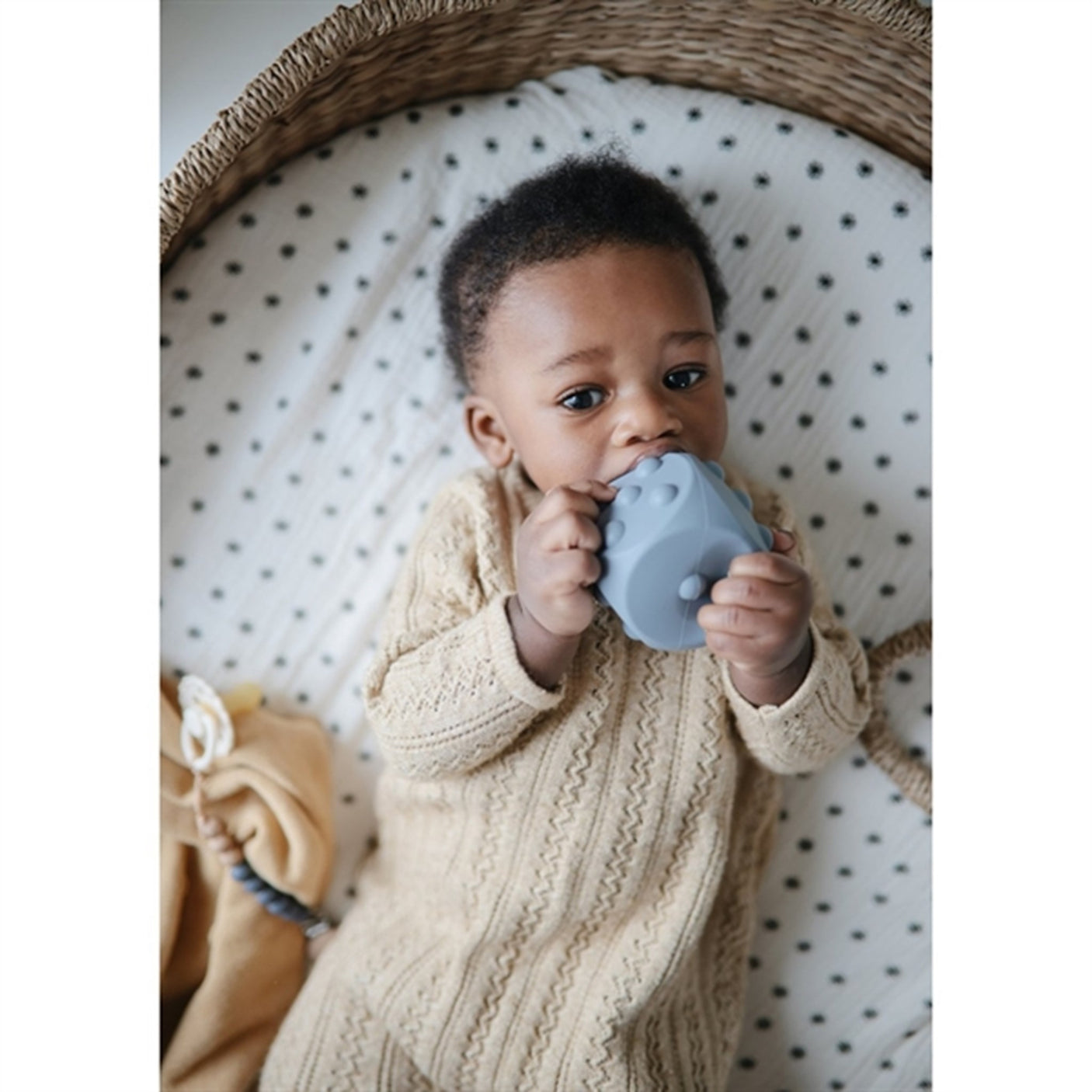 Mushie Silicone Dice Press Toy 2-pack Tradewinds/Stone