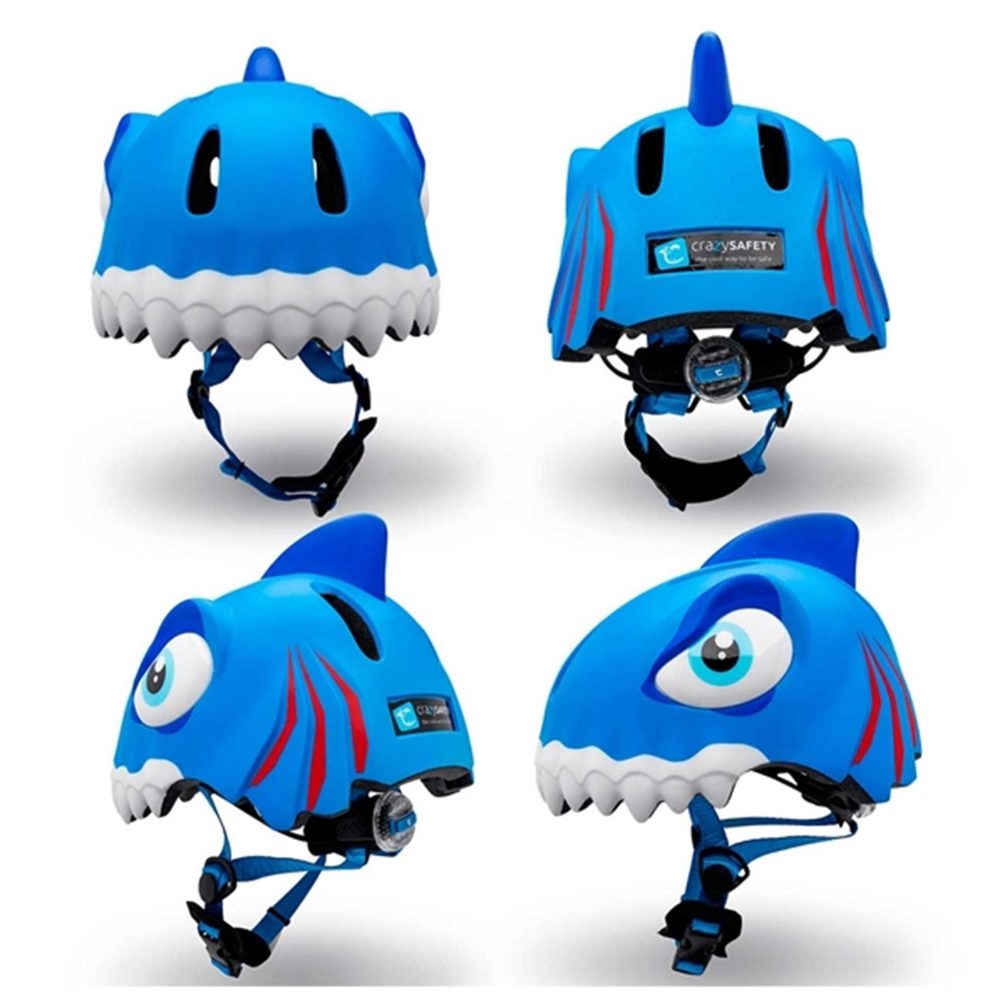 Crazy Safety Shark Bicycle Helmet Blue